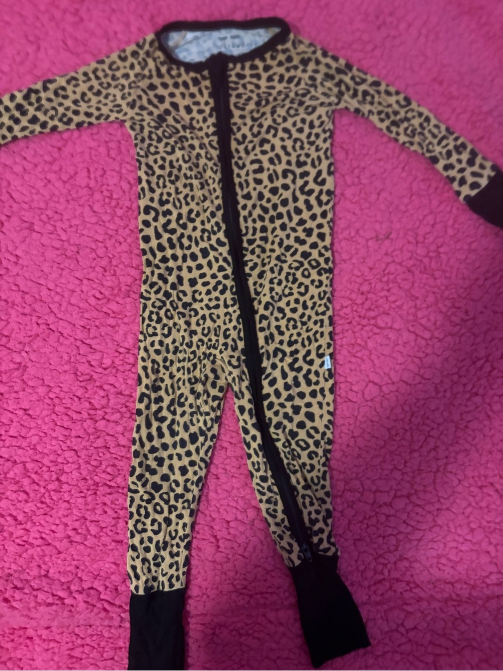 Little Sleepies Leopard Print One-Piece with Black Trim